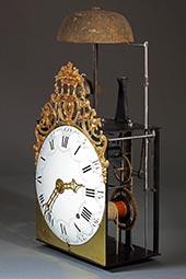 Maxi-Comtoise-Uhr mit 2 Glocken, seltene Schlag-Anordnung