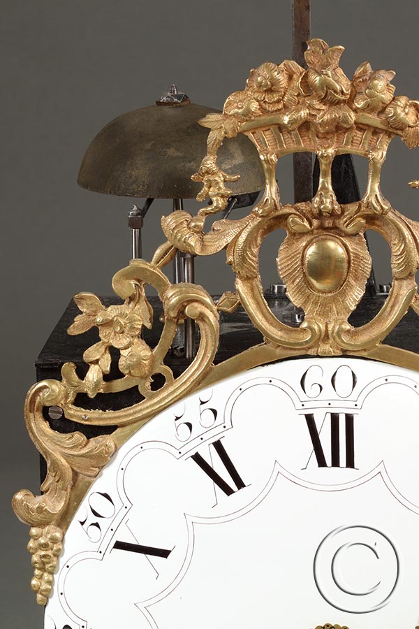 Maxi-Comtoise-Uhr mit 2 Glocken, seltene Schlag-Anordnung